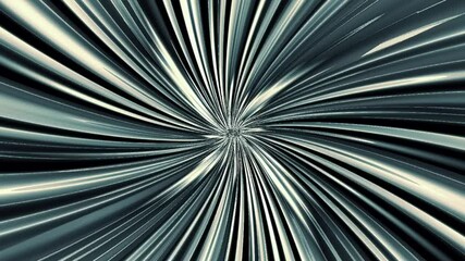 Wall Mural - Flying through metal glowing perpective tunnel background. Abstract loop able backdrop