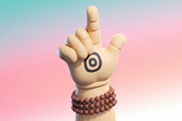 Aufkleber - A cartoon hand with a target drawn on it  pointing upwards.