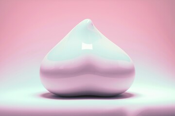 Aufkleber - A heart shaped  shiny  white object on a pink background.