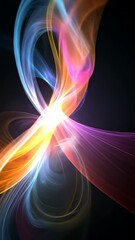 Wall Mural - Energy flowing and glowing on black background