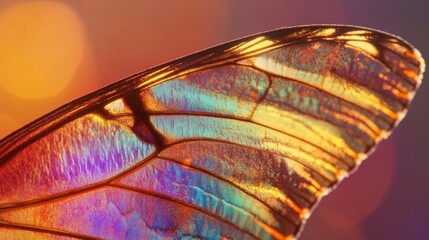 close-up detail of the wings of a colorful butterfly