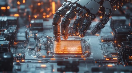 Artificial intelligence (AI), machine learning and modern computer technologies concepts. Business, Technology, Internet and network concept.