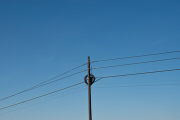 power lines in the sky