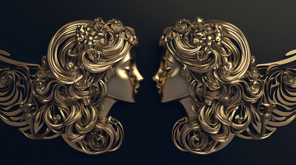  GEMINI zodiac 3d vector image