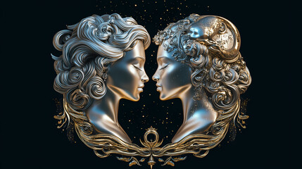  GEMINI zodiac 3d vector image