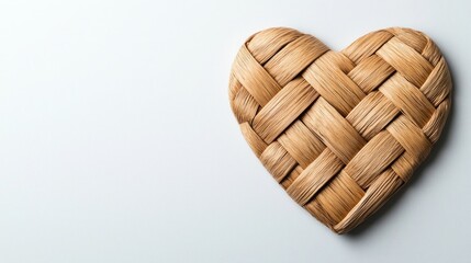 Canvas Print - A woven heart shape against a white background.