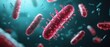 © Sweettymojidesign - Microscopic view of bacteria, detailed structure, vibrant colors, abstract background.