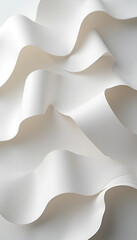 Folded white paper background with elegant curves and smooth texture