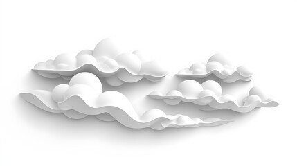 Wall Mural - Abstract white cloud formations in a minimalist design