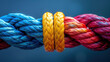 © Hovhannes - Team rope diverse strength connect partnership together teamwork unity communicate support.