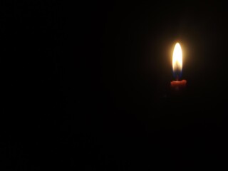 burning candle in the dark