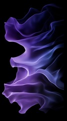 Poster - Purple and blue abstract waves flowing on black background