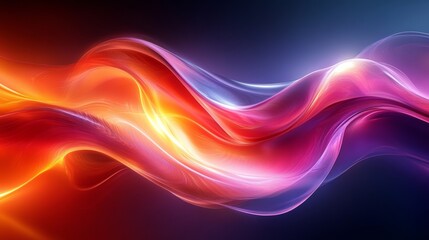 Wall Mural - abstract colorful waves flowing smoothly in digital space