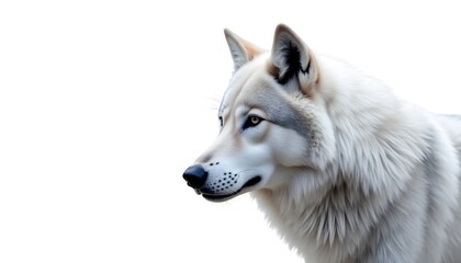 Wall Mural - a realistic and detailed majestic wolf's head with a white background