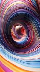 Sticker - Colorful swirling tunnel creating an abstract vortex