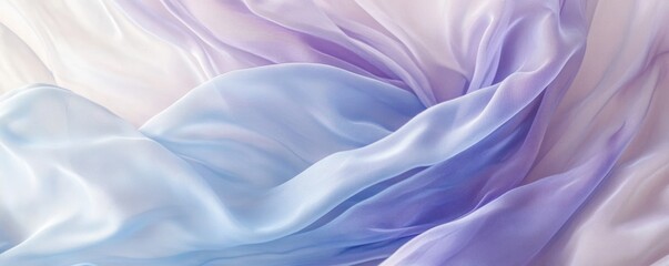 Canvas Print - Pastel colored chiffon fabric flowing in gentle waves