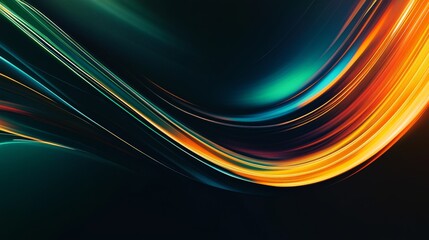 Wall Mural - Abstract light trails flowing on dark background