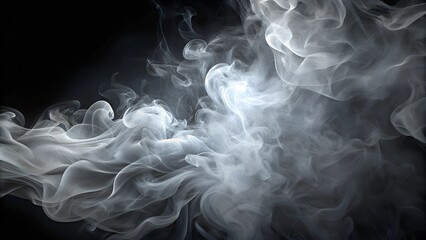 Smoke Trail on Dark Background with Flowing Motion