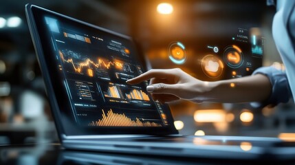 Sticker - Data Analysis on Laptop Screen with Visualizations