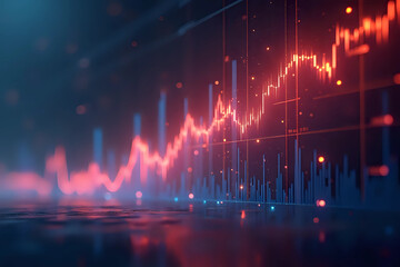 Wall Mural - Growth concept. Charts and other tools for analyzing business potential, forecasting company development and financial profit growth - generative AI
