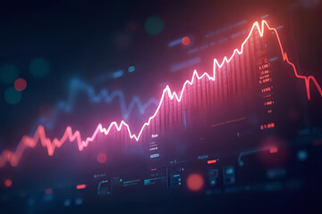 Wall Mural - Growth concept. Charts and other tools for analyzing business potential, forecasting company development and financial profit growth - generative AI