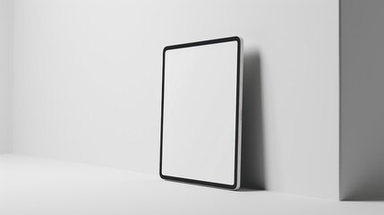A Tablet Device Standing in a Corner with a Blank Screen