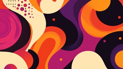 Colorful abstract background with flowing organic shapes and dots