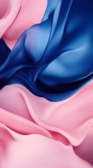 Canvas Print - Pink and blue silk fabric flowing together