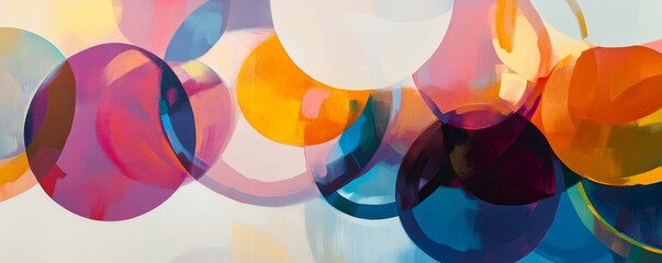 Poster - Colorful intertwined circles creating stunning abstract composition