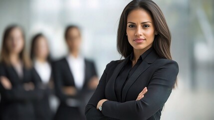 Wall Mural - Confident Businesswoman in Office Setting