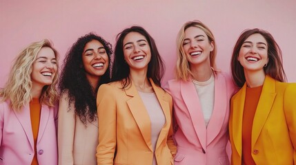 Wall Mural - Cheerful Group of Women in Colorful Blazers