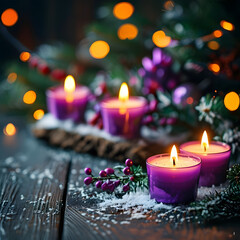 Wall Mural - christmas decoration with candles and decorations