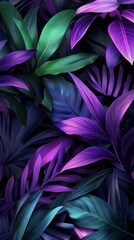 Canvas Print - Tropical leaves creating a vibrant and colorful jungle background