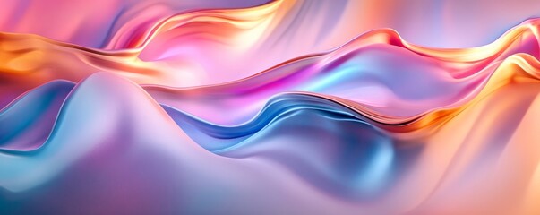 Poster - Colorful abstract waves flowing smoothly: modern digital art