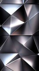 Canvas Print - Abstract metallic triangles creating modern background