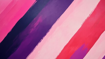 Canvas Print - Diagonal pink and purple brushstrokes creating modern art painting background