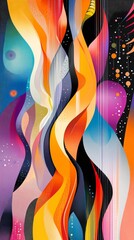 Wall Mural - Colorful abstract waves flowing and creating dynamic patterns