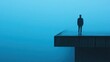 © Noppakun - Isolated Figure Standing on a Cliffside in Foggy Atmosphere