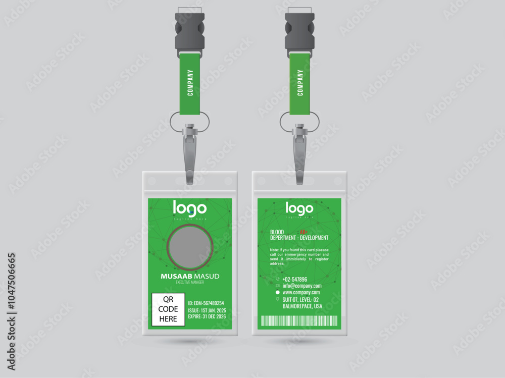Minimalist Simple ID Card for office use | Corporate ID Card Stock ...