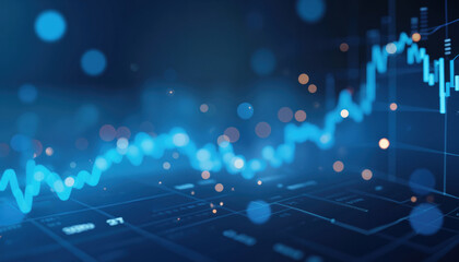 Wall Mural - abstract blue and purple data stream: abstract image of a digital data stream in blue and purple ton
