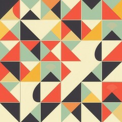 Aufkleber - This vibrant geometric pattern consists of colorful triangles and shapes arranged in an engaging layout, perfect for design inspiration. Generative AI