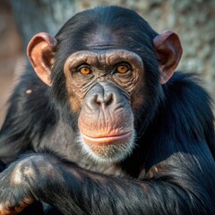 a chimpanzee animal natural background