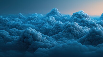 Wall Mural - the sky is filled with clouds that are a deep shade of blue. the clouds are scattered throughout the