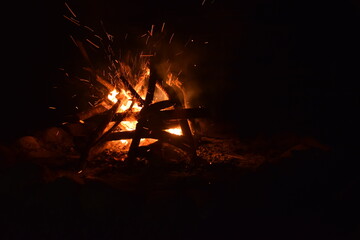 Bonfire in the dark