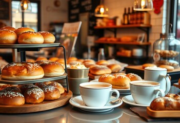 Delicious bakery delights and coffee