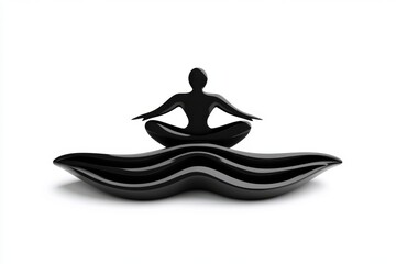Aufkleber - Minimalist line art of a yoga pose, symbolizing the balanced and centered lifestyle of wellness in a clean, simple design, showing calm and focus