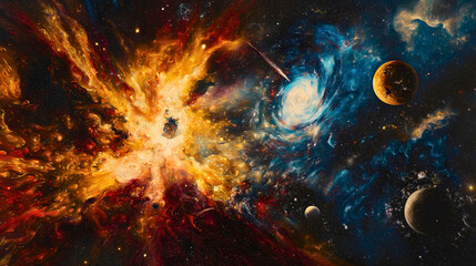 Wall Mural - the big bang was a colossal explosion that created the universe, along with all the planets and livi
