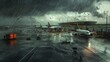 © Aisha - hurricane and rainy weather in airport