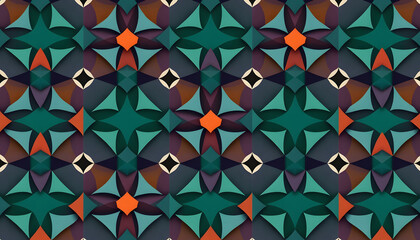 Wall Mural - Seamless abstract texture. Geometric pattern with colourful shapes. Vector illustration isolated with white highlights, png