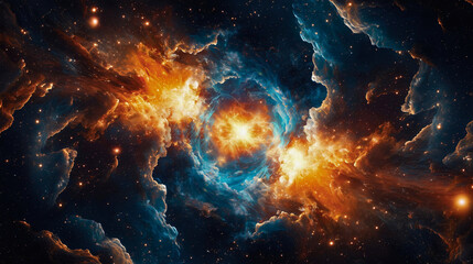 Wall Mural - a large galactic supernova, an old star that has exploded with immense force, causing cosmic changes
